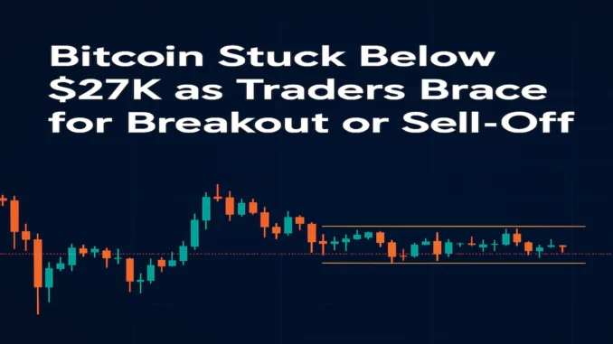 Bitcoin_Range_Consolidation. Bitcoin price consolidation below $27,000 as traders monitor volatility