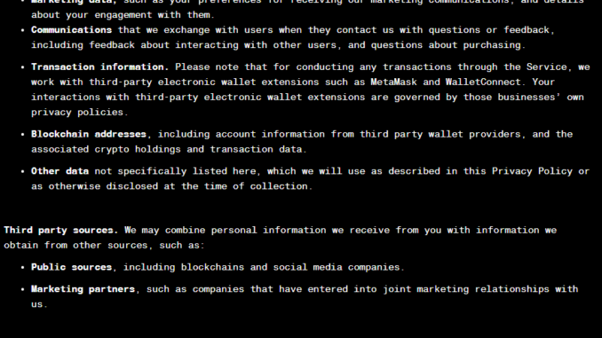 Binance Has Just Announced Arkham, Its Latest IEO Excerpt from Arkham data usage policy. Source: Twitter/@adamscochran