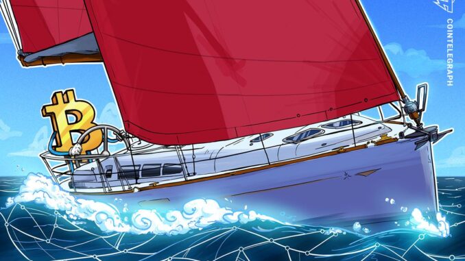 sailor paints giant 'B' on boat to promote crypto across sailor paints giant 'B' on boat to promote crypto across the ocean