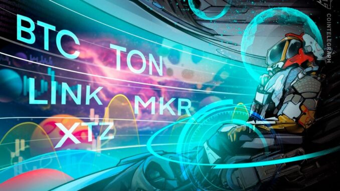 Bitcoin range trades as volatility subsides, will TON, LINK, MKR Bitcoin range trades as volatility subsides, will TON, LINK, MKR and XTZ follow?