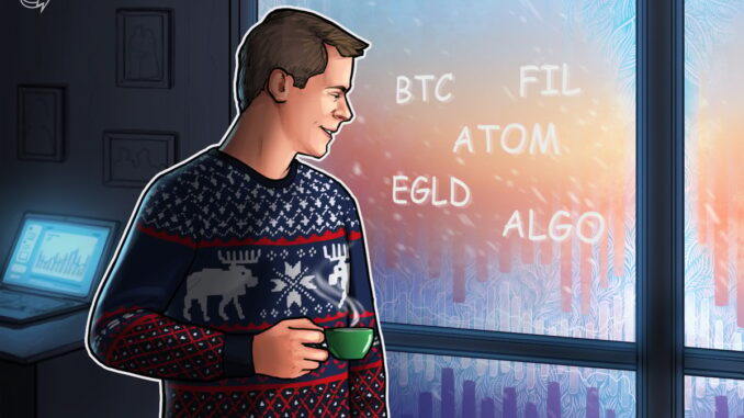 Bitcoin's 8-week win streak is in danger, but ATOM, FIL, EGLD, and ALGO don't care