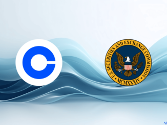 An illustration of a gavel and scales of justice representing the ongoing legal battle between Coinbase and the SEC over cryptocurrency regulations.