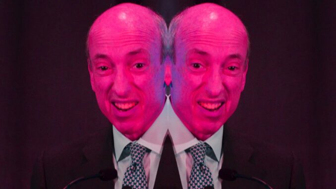 Gary Gensler’s Bitcoin ETF Clown Show Coindesk Logo