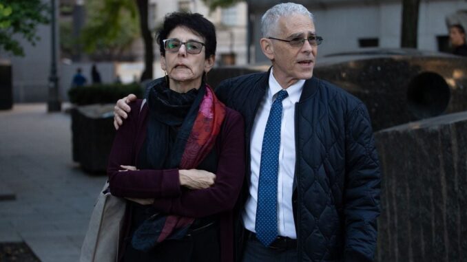SBF's Parents Ask Court to Dismiss FTX's Lawsuit Seeking to New York Stock Exchange with banner flagging ProShares Bitcoin Strategy ETF on the day it started trading.
