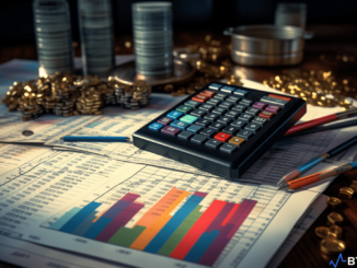 An image illustrating the concept of ledger definition with various financial documents and charts.
