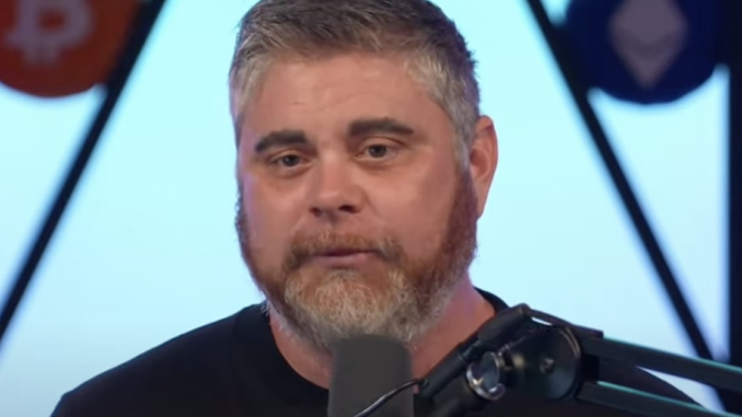 'Bitboy' Ben Armstrong is Stopping Daily Crypto Show After 3 New York Stock Exchange with banner flagging ProShares Bitcoin Strategy ETF on the day it started trading.
