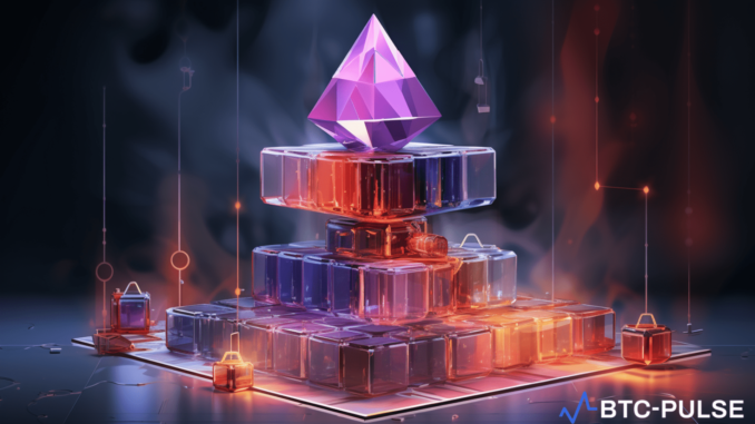 Ethereum Upgrade Aimed at Lowering L2 TX Costs Eyes Mainnet An illustration of the Ethereum Dencun upgrade, showcasing proto-danksharding technology for reducing layer-2 transaction costs.