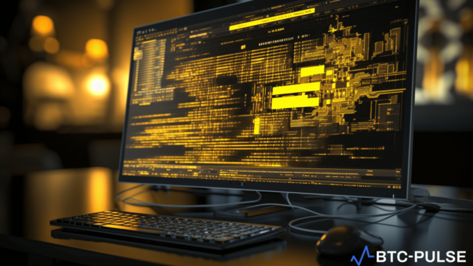 Close-up of a computer screen showing GitHub code. Binance Security faces a security challenge as internal passwords and sensitive data are exposed, raising cybersecurity concerns.