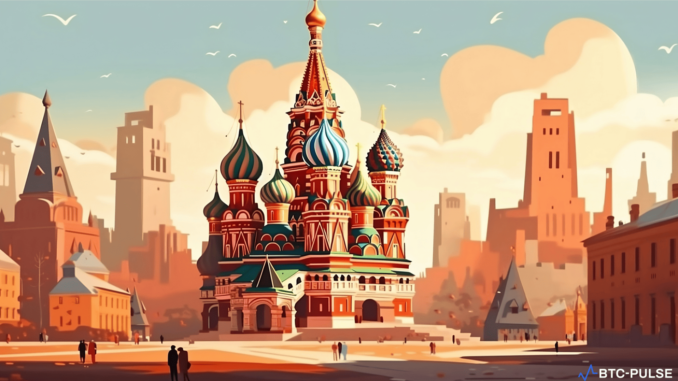 Russia’s Central Bank Considers Crypto Investments with a Focus on Illustration of a digital currency symbolizing Russia's new crypto-based cross-border settlement initiative.
