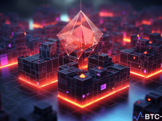 Illustration of Ethereum network nodes interconnected, highlighting the upcoming Dencun upgrade.
