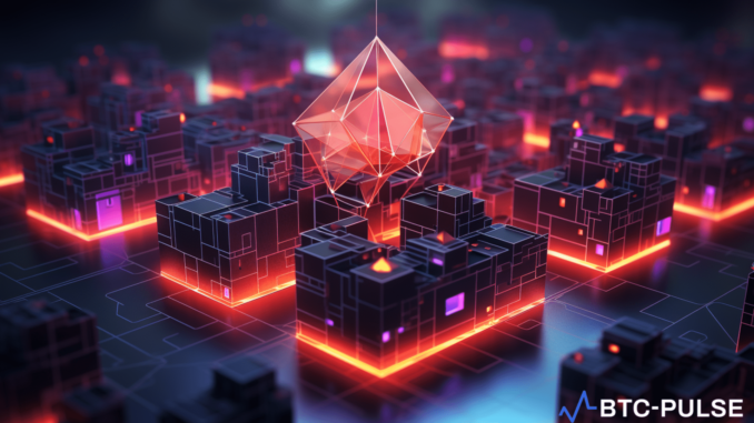 A Divisive Development Among Crypto Leaders Illustration of Ethereum network nodes interconnected, highlighting the upcoming Dencun upgrade.