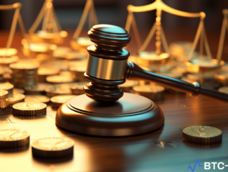 Gavel on a background of digital tokens, symbolizing Binance's legal challenges over crypto losses.