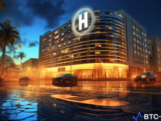 Illustration of HILSV token and Hilton hotel project, symbolizing Bitfinex Securities' innovative financing in El Salvador.