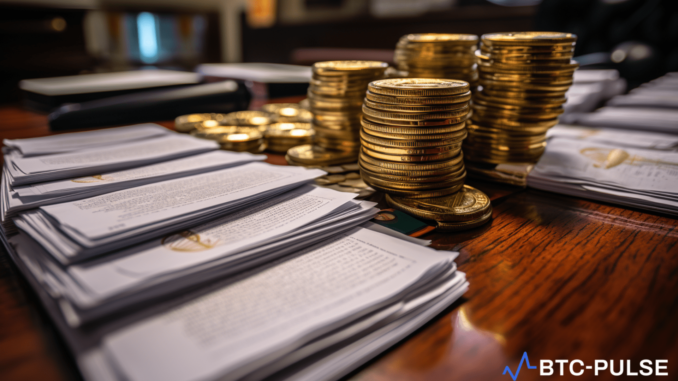 Google Takes Legal Action Against Crypto Scammers for Deceiving Users "Google's lawsuit documents against cryptocurrency scammers displayed on a courtroom table, symbolizing the tech giant's fight for user protection and cybersecurity.