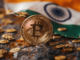 Bitget Market logo with Indian flag background
