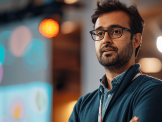 Proof of Play CEO Amitt Mahajan speaking about blockchain technology at a tech conference
