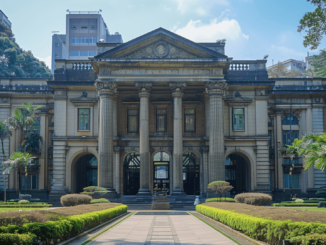 Exterior of Taiwan Central Bank building in Taipei.