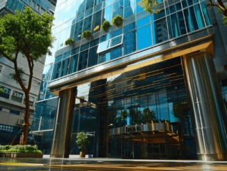 Exterior view of ZA Bank headquarters in Hong Kong, a leader in virtual banking services.