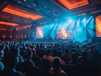 Trump delivering a keynote address at the Bitcoin 2024 conference in Nashville.