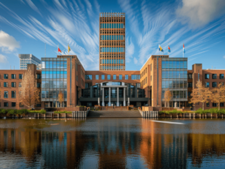 Exterior view of the Dutch finance ministry building in The Hague