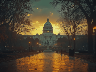View of the US Capitol Building in Washington, DC.