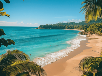 A peaceful view of Santa Teresa de Cóbano beach, where Israeli tourists were robbed of $700K in Bitcoin.