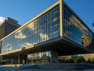 The Bank of Canada headquarters building in Ottawa, representing the institution's financial operations.