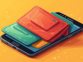 Illustration of a mobile phone displaying a fake wallet app named WalletConnect on Google Play.