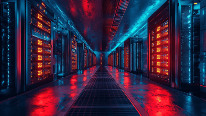 Terawulf Bitcoin Mining Facility An image of Terawulf's Bitcoin mining facility with AI equipment
