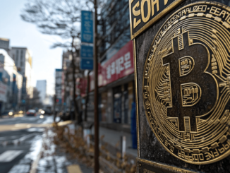 A sign outside a closed South Korean cryptocurrency exchange after regulatory shutdowns in 2024.