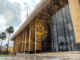 Morocco central bank building with cryptocurrency icons symbolizing regulation and innovation