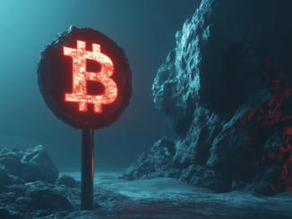 A graphical depiction of a Discord server with a warning sign, symbolizing a cybersecurity breach in the crypto space.