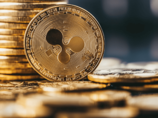 American Express office logo with Ripple and XRP coin overlay, hinting at integration speculation