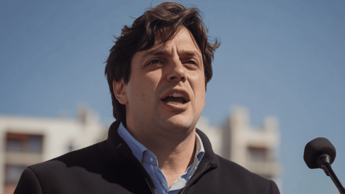 Javier Milei Argentine President Javier Milei speaking at a public event amid LIBRA crypto controversy