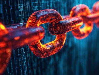 Blockchain code and warning symbol representing Cetus hack and bounty offer