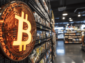 GameStop logo with Bitcoin symbol representing the company’s first BTC investment