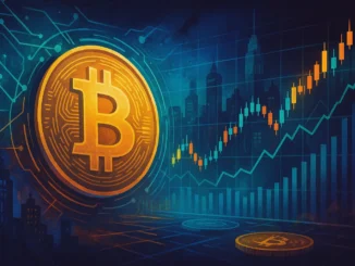 Bitcoin price chart illustrating VanEck’s October 2025 mid-cycle correction analysis and global liquidity trends.