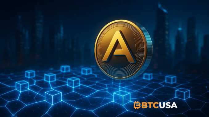 Futuristic digital network representing Aster Exchange’s new zero-fee private blockchain