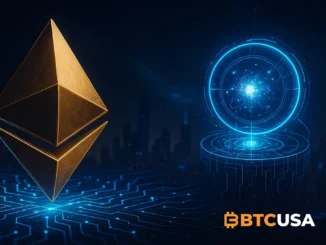 Futuristic Ethereum visualization highlighting the threat of quantum computers to blockchain security