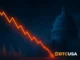 Futuristic illustration of a bearish stock market graph with U.S. Capitol backdrop symbolizing government shutdown effects