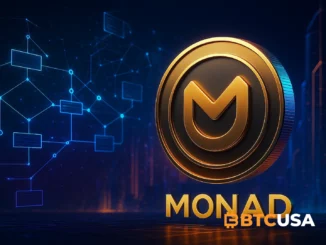 Futuristic illustration of a next-generation Layer 1 blockchain powering high-speed crypto trading