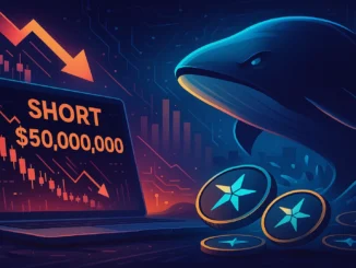 Futuristic digital illustration showing a massive short trade on Aster with falling charts and glowing tokens, symbolizing market correction and volatility