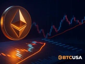 Futuristic illustration of a crypto whale opening a large leveraged Ethereum position on a decentralized exchange