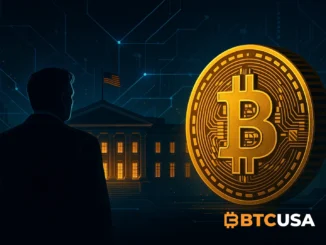 Futuristic illustration suggesting government-level Bitcoin accumulation and strategic digital reserves