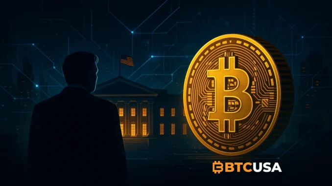 Futuristic illustration suggesting government-level Bitcoin accumulation and strategic digital reserves