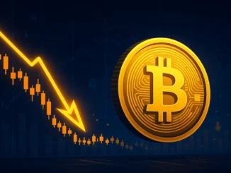 Bitcoin price crash visualization with liquidation symbols and falling chart Massive Long Liquidations Hit the Market