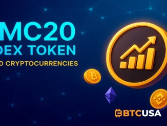 Illustration representing an index token linked to the top 20 cryptocurrencies