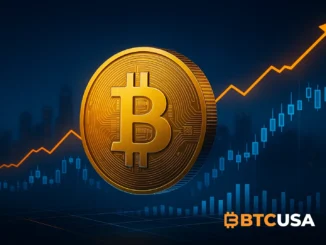 Digital Bitcoin over trading charts and bullish projections symbolizing Coinbase’s optimistic market outlook