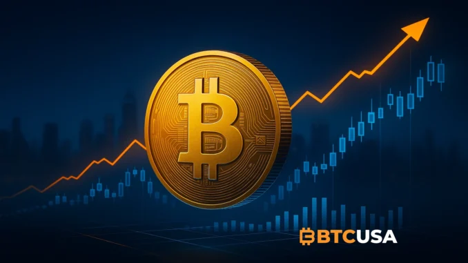 coinbase_bitcoin_outlook.webp Digital Bitcoin over trading charts and bullish projections symbolizing Coinbase’s optimistic market outlook