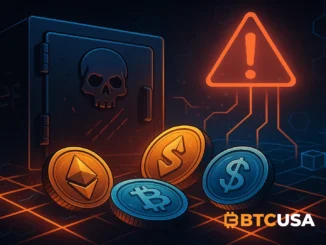 Dark futuristic visualization of DeFi vaults draining liquidity with digital tokens and warning signals representing market instability